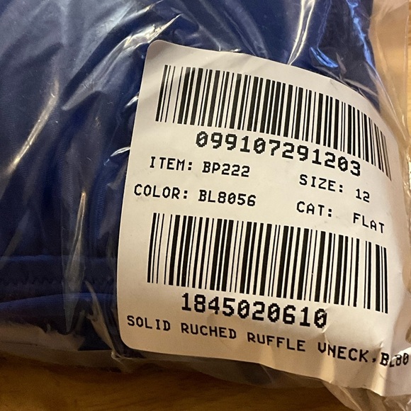 J.Crew Women’s Ruched Ruffle One-Piece Swimsuit BP222 Size 12 In Royal Blue NWT - Picture 4 of 4